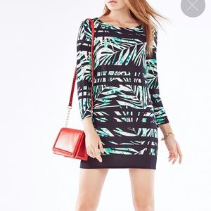 BCBG “Noely” Palm Printed Dress